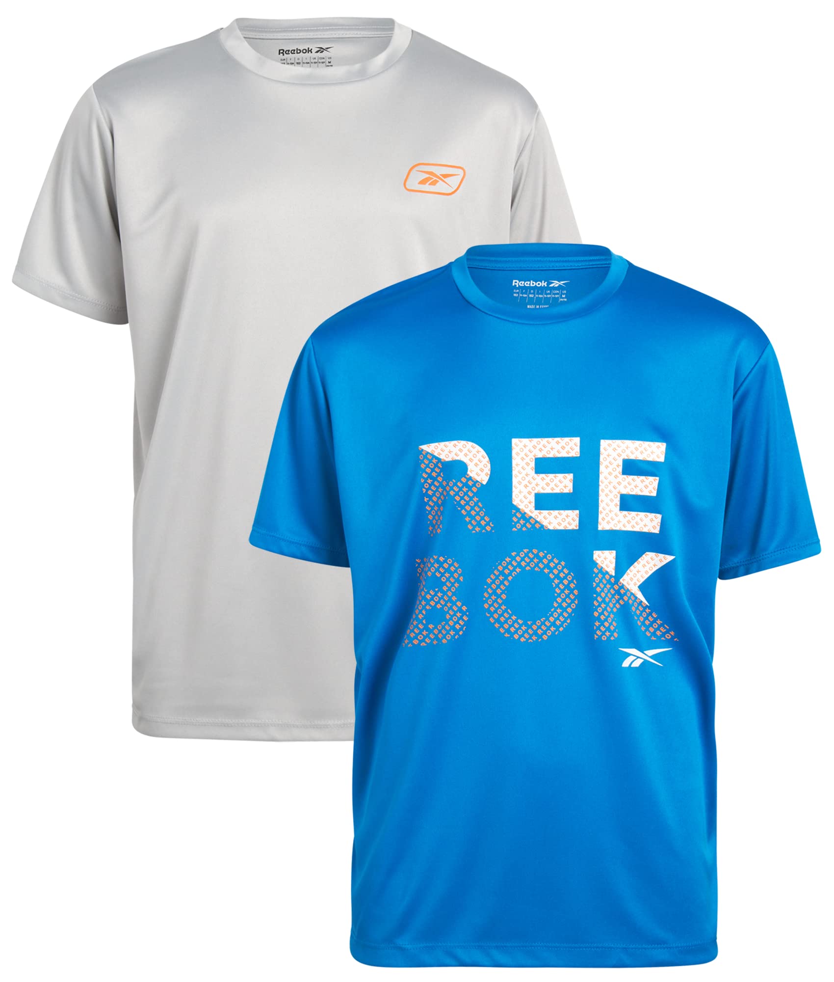 Reebok Boys’ Active T-Shirt – 2 Pack Dry Fit Performance Shirt for Boys – Kids Athletic Sports Tee (8-20)